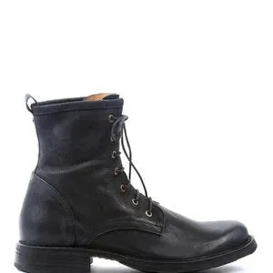 Fiorentini Baker Men Black Distressed Leather Lace Up Boots Italy Size US 9 ETERNITY 745 Black leather lace-up ankle boots – Fiorentini  main image 4